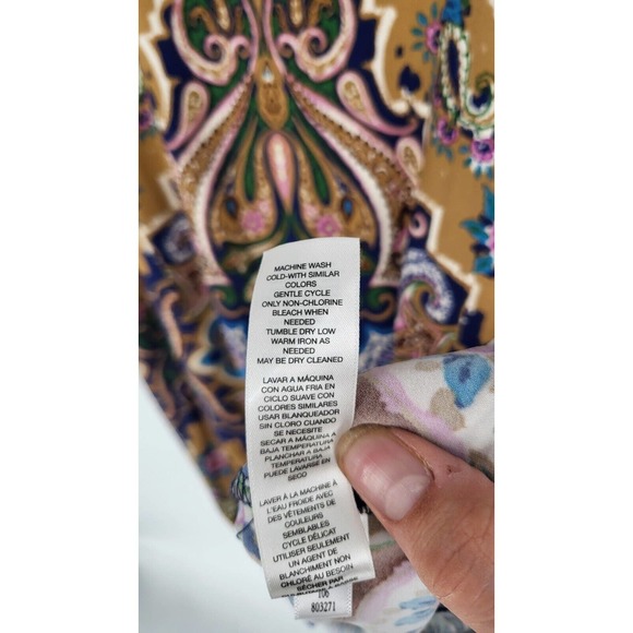 Chico's Victorian Kalidoscope Fall Gold Dress Long Sleeve Women's L (Vanity 2) - Picture 7 of 8